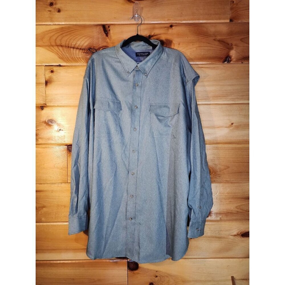Round Tree & Yorke Shirt Mens 3XT Green Vented Fishing Long Sleeve Outdoor - Picture 6 of 9